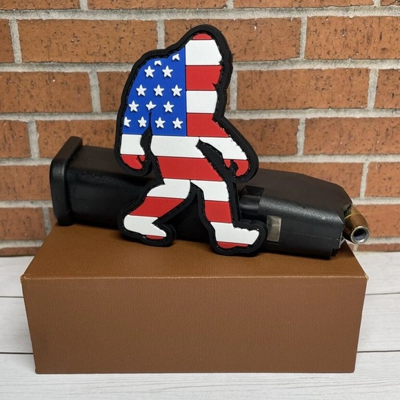 PVC Bigfoot Patch - Tactical Morale Patch - USA Flag Sasquatch Patch - Hook Back - Picture 3 of 5